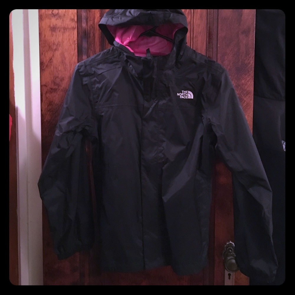 Girls north face rain coat