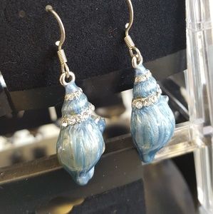 Blue Seashell Earrings