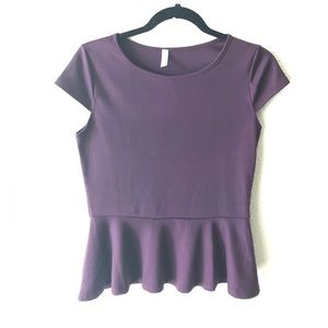 Plum Peplum Top