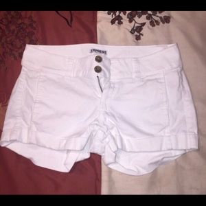 White Express shorts