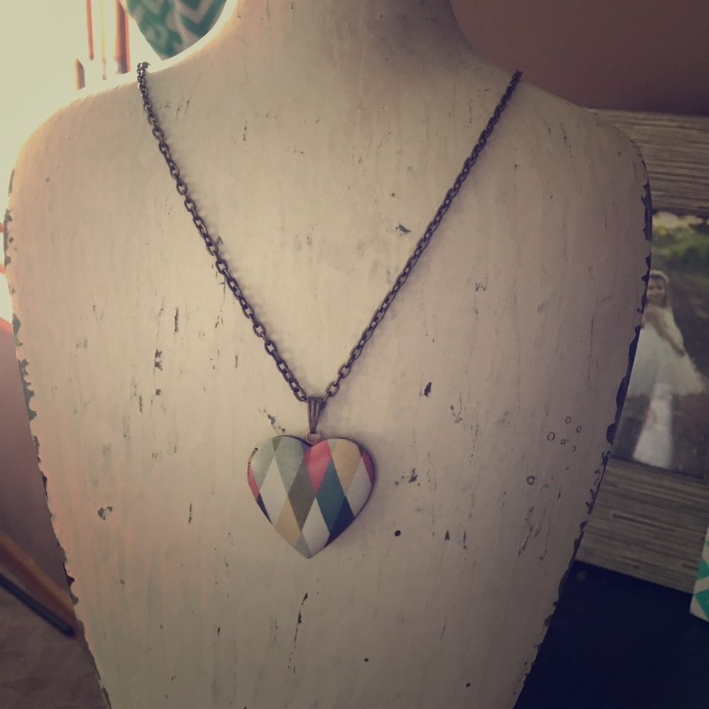 Deco Heart Locket Necklace