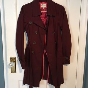 Burgundy trench coat
