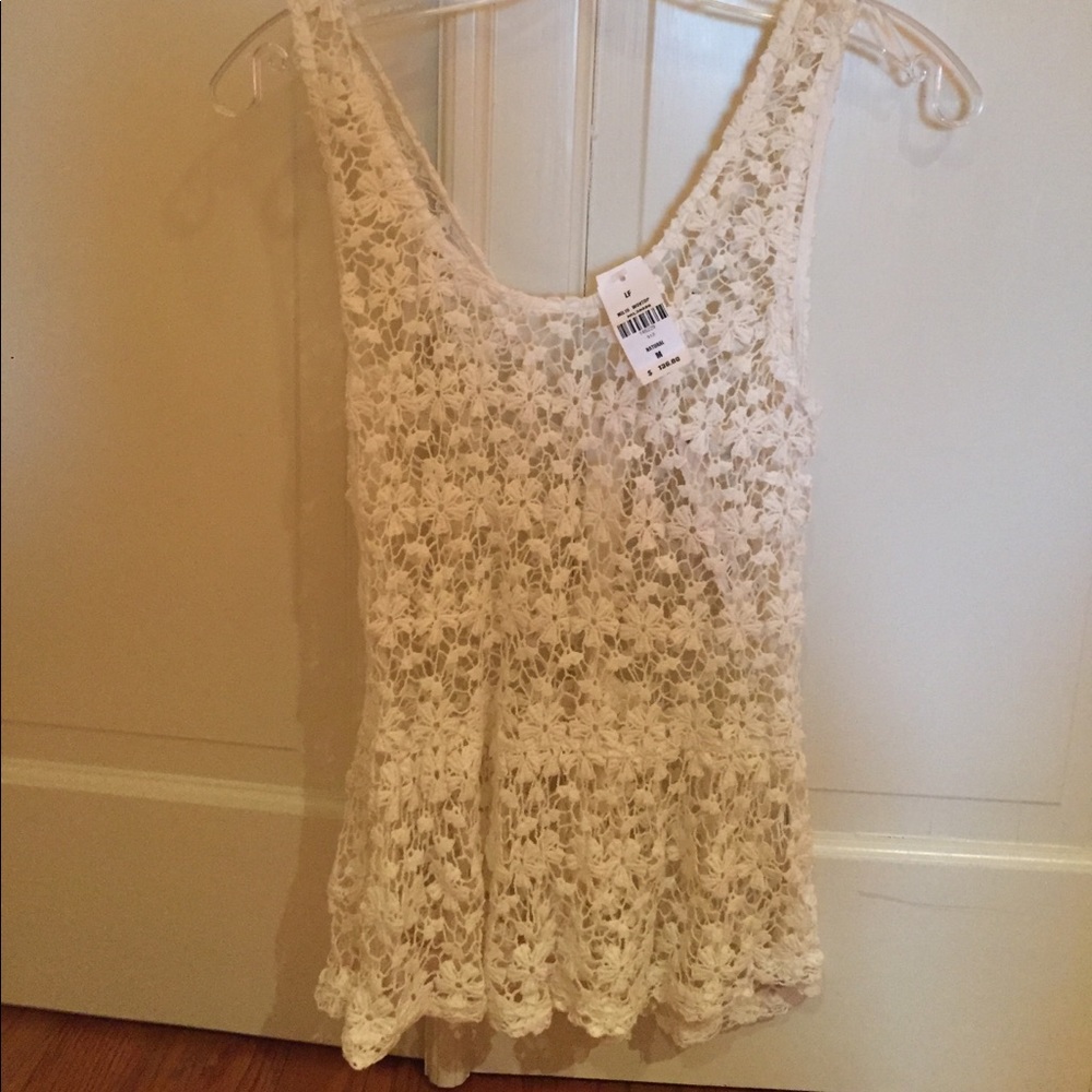 LF White Floral Crochet Tank Top Millou