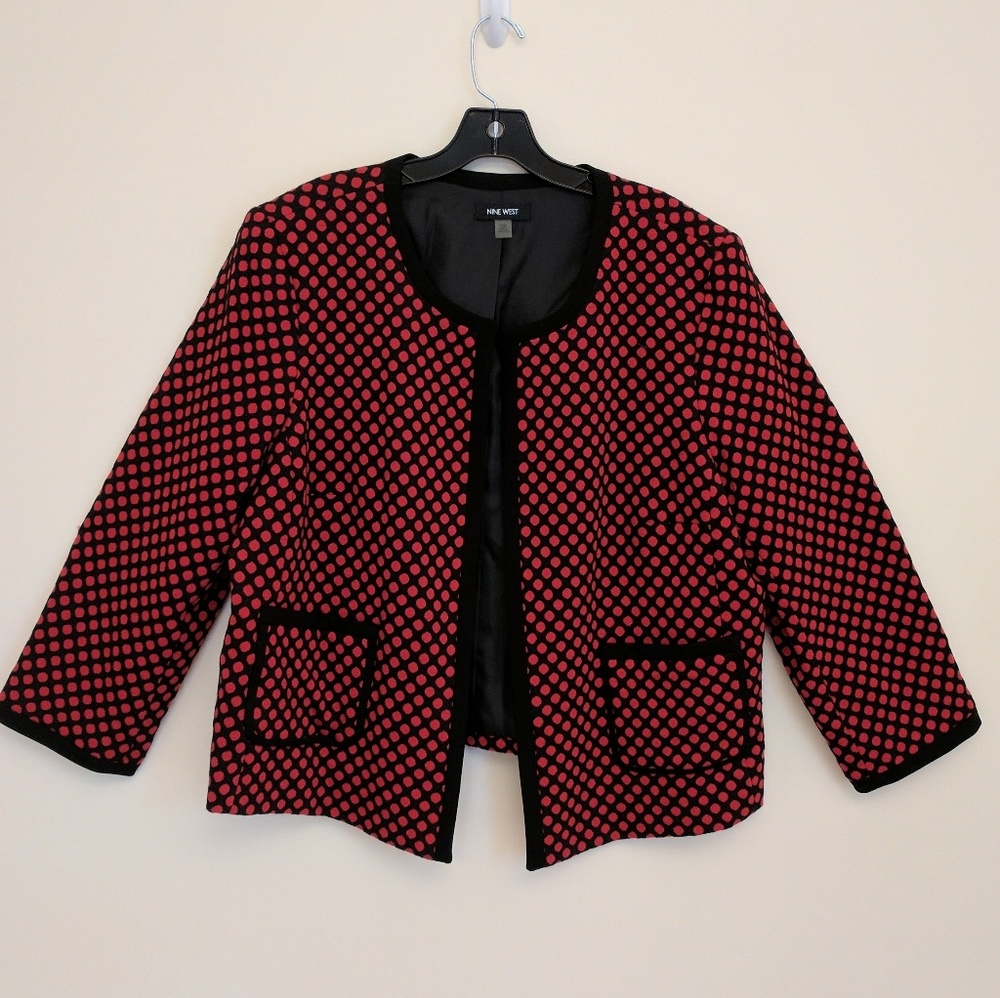 Nine West polka dot soft blazer