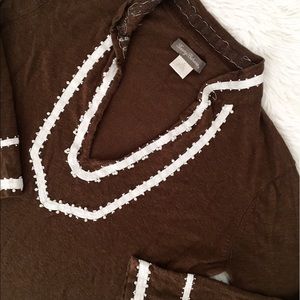 Tommy Bahama brown boho tunic style shirt sz M