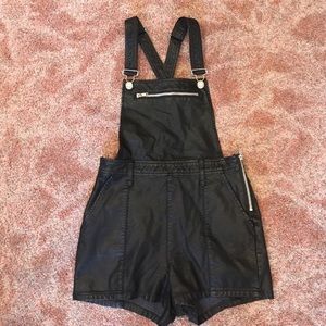 Urban Outfitters Vegan Leather Overalls