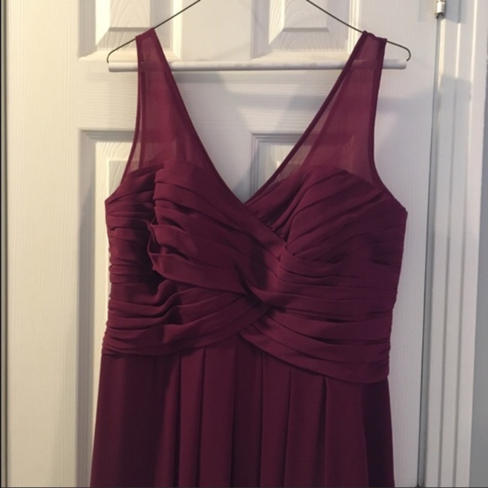 Davids bridal bridesmaid dress, sangria, size 14