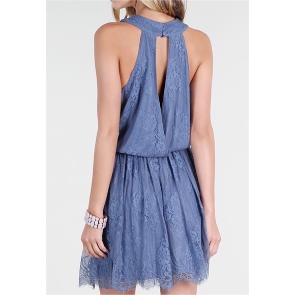 Denim Blue Lace Dress - Picture 3 of 4