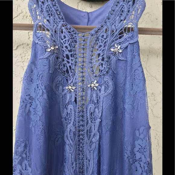Denim Blue Lace Dress - Picture 2 of 4