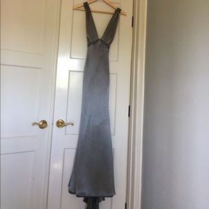 Vera Wang Silver/Gray Long Bridesmaid Dress
