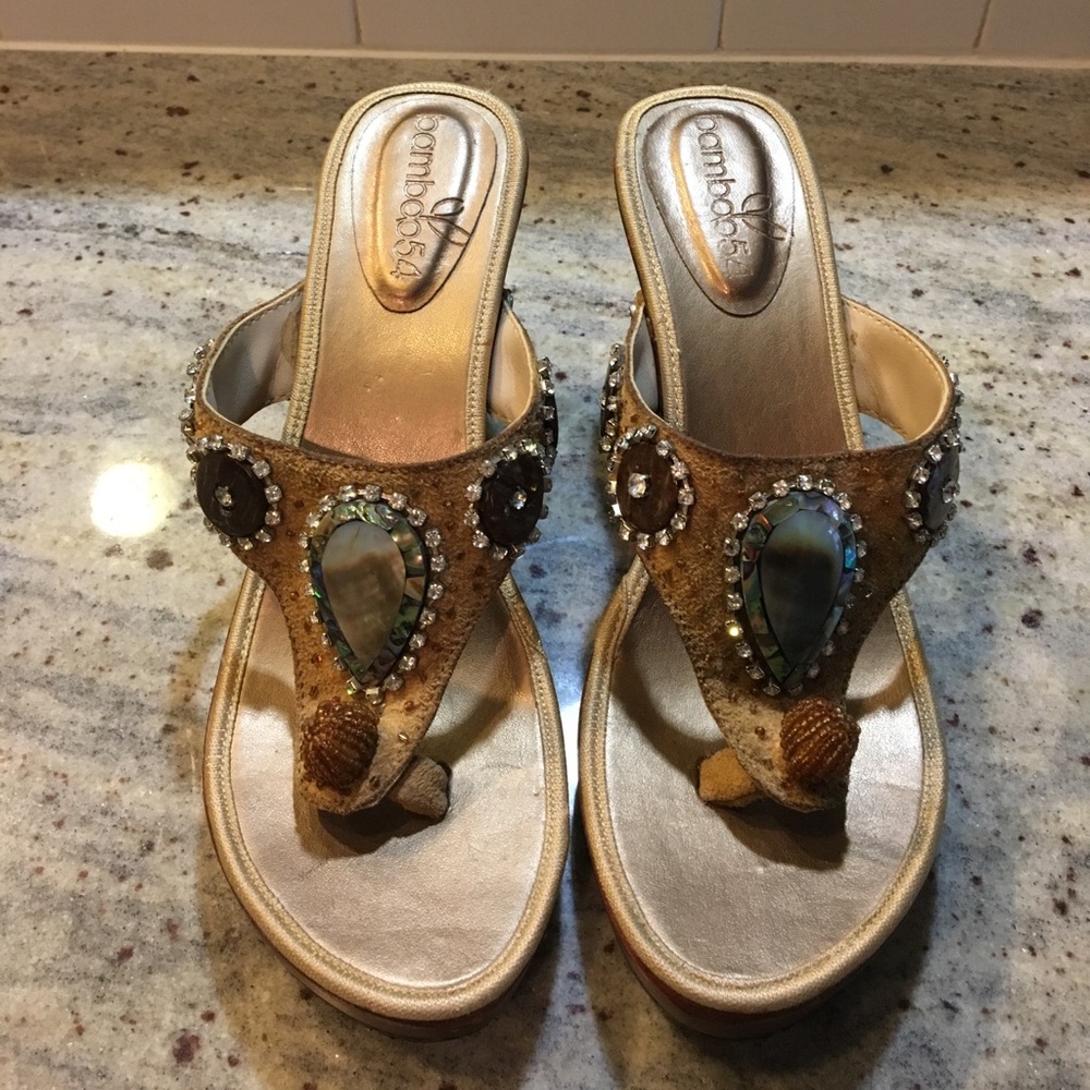 Bamboo wedges worn only once