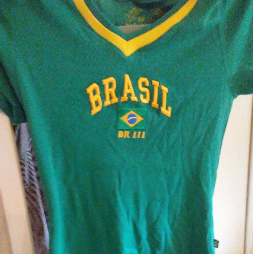 Female Brasil football t-shirt