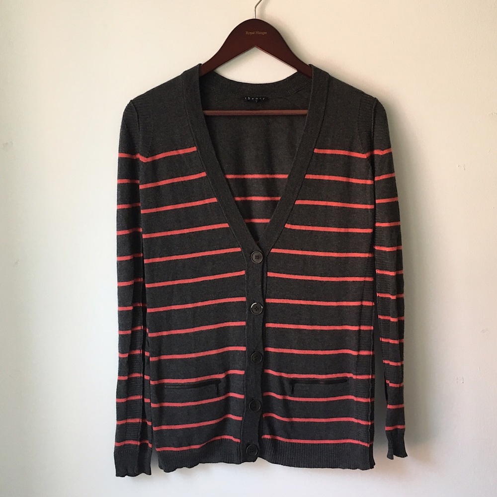 striped cardigan || theory