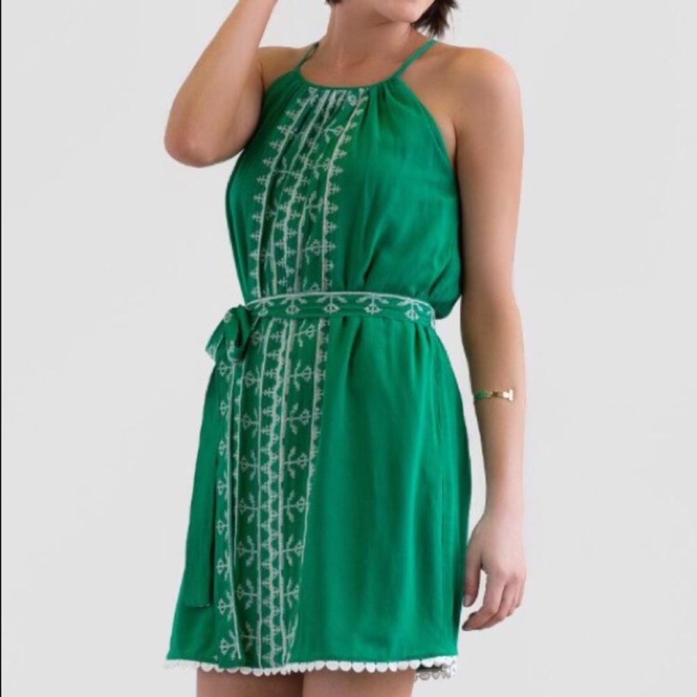 Francesca's Tiki Island Embroidered Dress