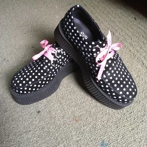 T.U.K platform shoes. Polka dots. High quality.