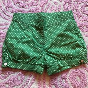 Janie and Jack green polka dot shorts