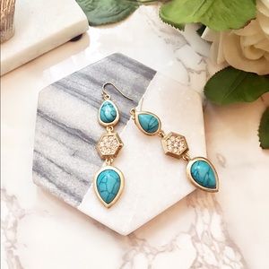 Beautiful ocean blue marble evening earrings $78