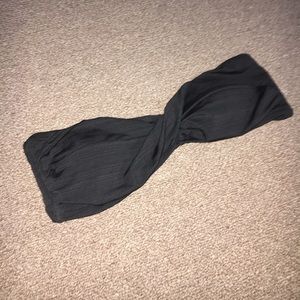 Black Twist Bandeau Swim Top