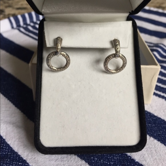 Kay Jewelers Jewelry Diamond And Sterling Silver Hoop Dangle