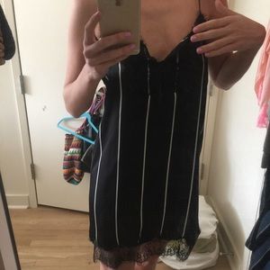 Mango slip dress striped cute lace