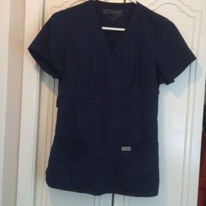 Navy blue Grey's Anatomy scrub top
