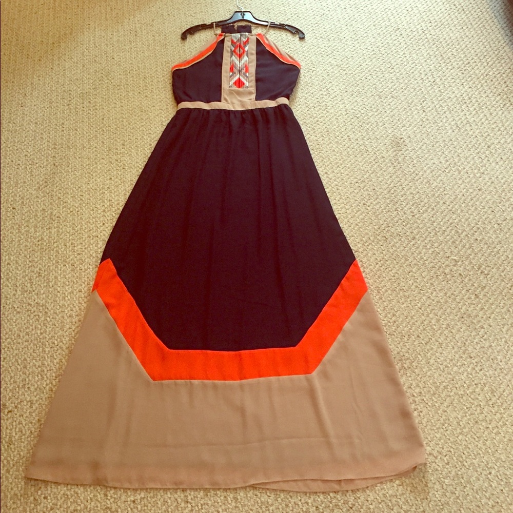 Greylin halter maxi dress w/ embroidered top - New