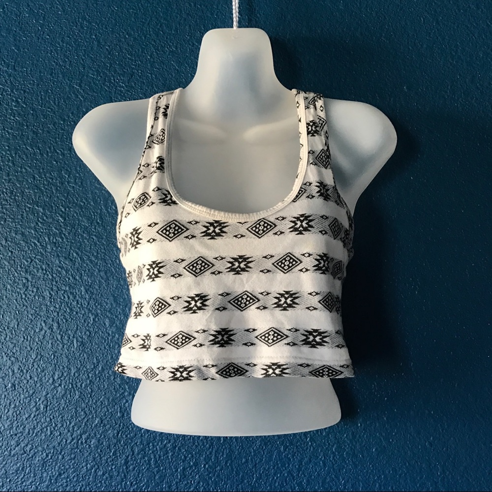Topshop Patterned Sleeveless Crop Top