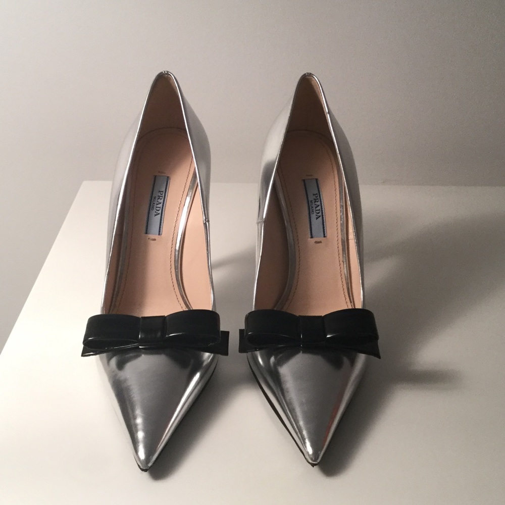 Prada Silver High Heels