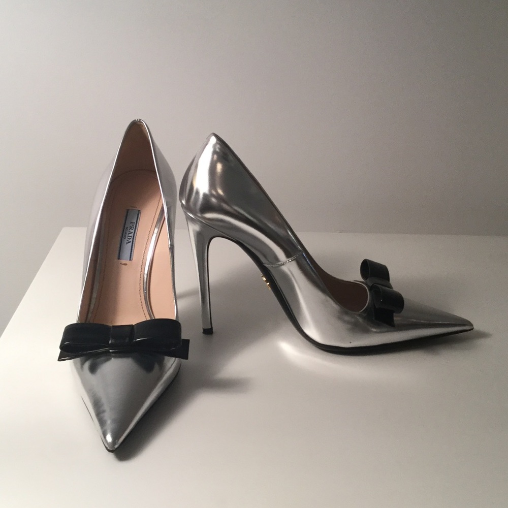 Prada Silver High Heels - Picture 2 of 11