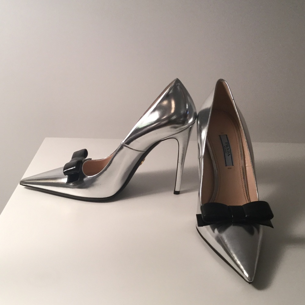Prada Silver High Heels - Picture 3 of 11