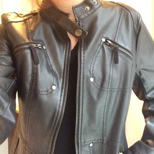 Black leather jacket