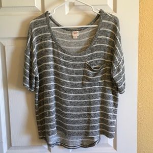 Short sleeved striped sweater