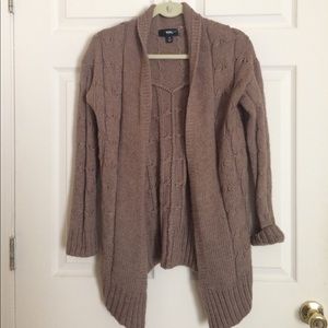 Brown Oversized Cable-knit Sweater