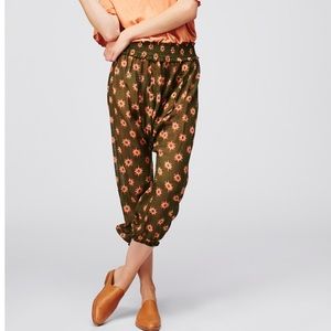 Free People Making Eyes at You Pant in Olive/Coral
