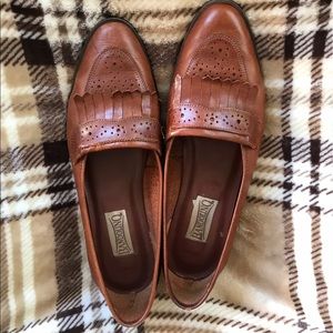 Brown Leather Bandolino Fringed Loafers