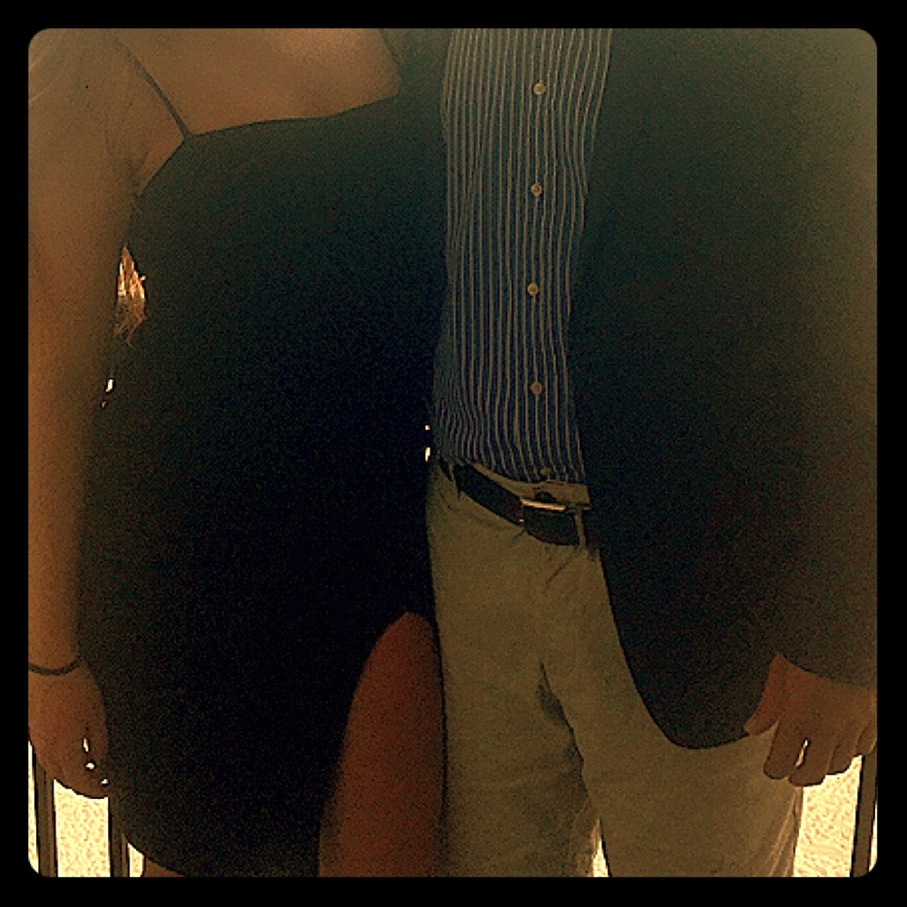 Black tight dress with slit