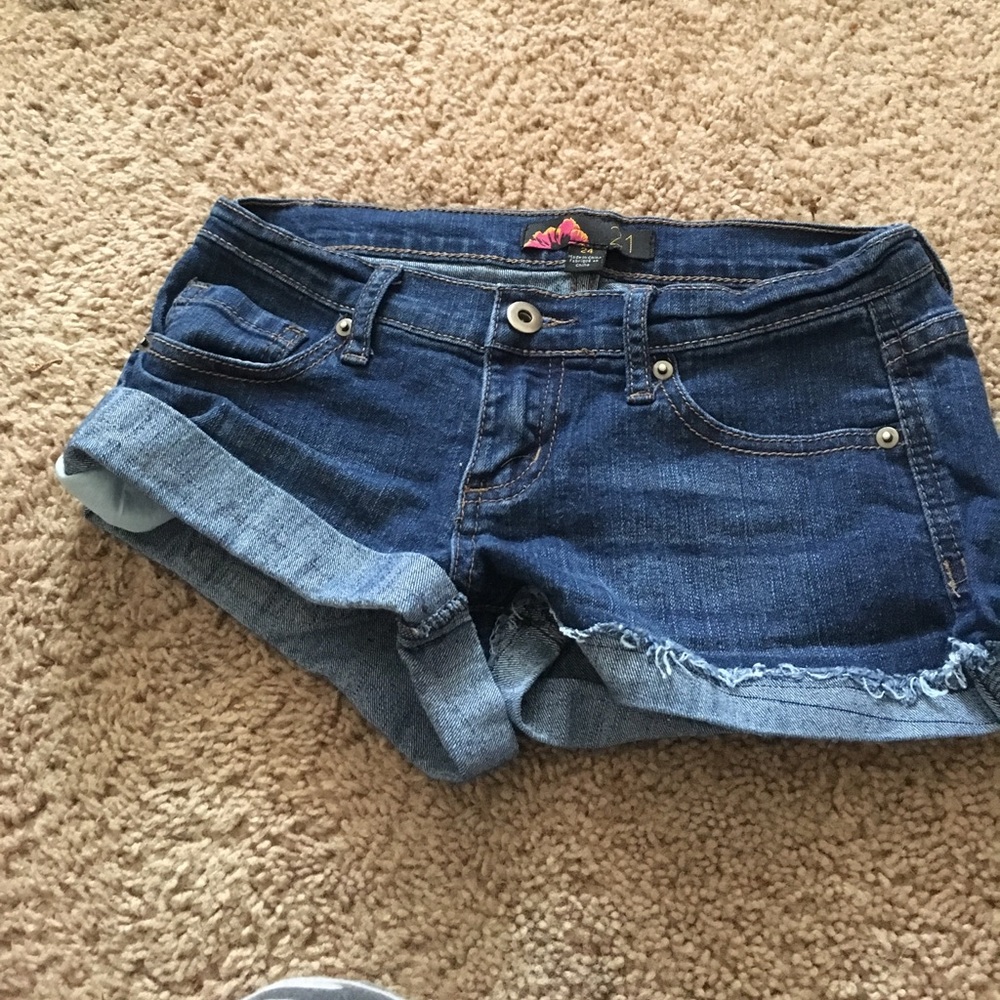 Plain jean shorts