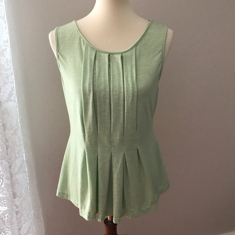 MAX STUDIO Peplum, Pleated, mint Green Top