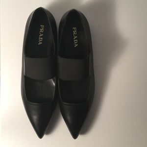 Prada flats black leather