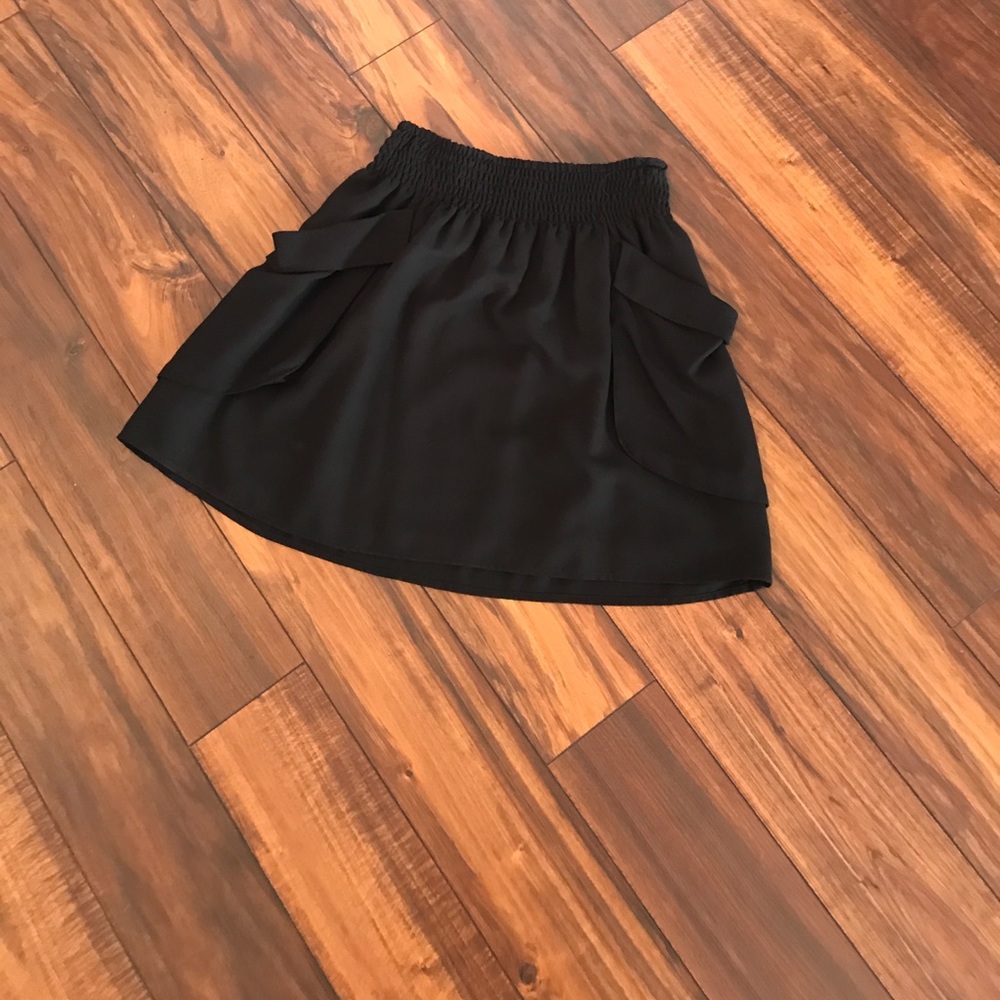 High waisted black skirt