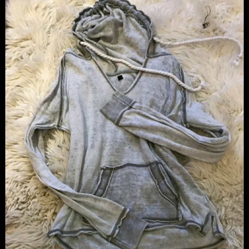 Grey/Blue Hooded Sweater