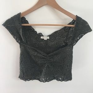 Lacey army green crop top