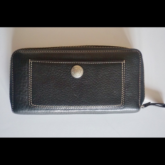 Coach Black Leather Accordion Wallet - Picture 1 of 4