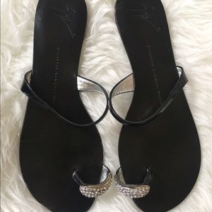Giuseppe Zanotti crystal toe ring sandals