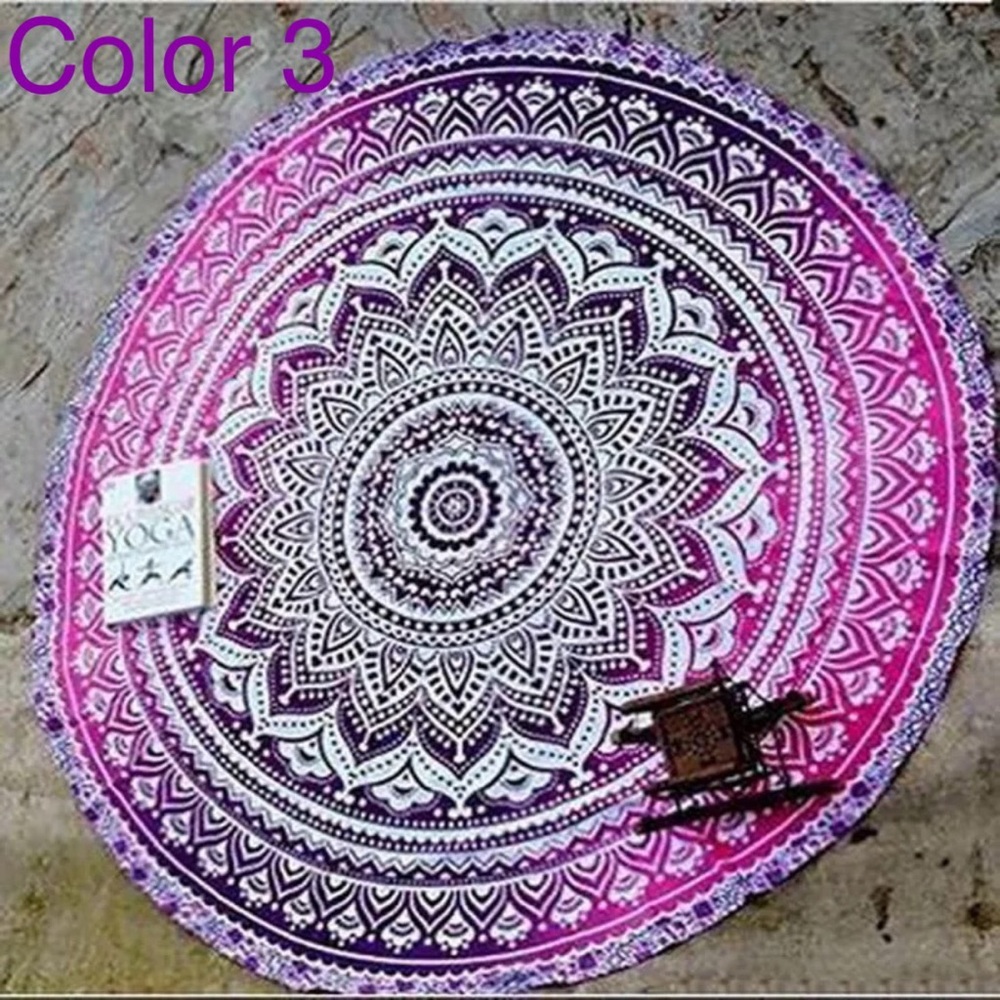 Round Bohemian Summer Circle Beach Sun Blanket NWT - Picture 4 of 8