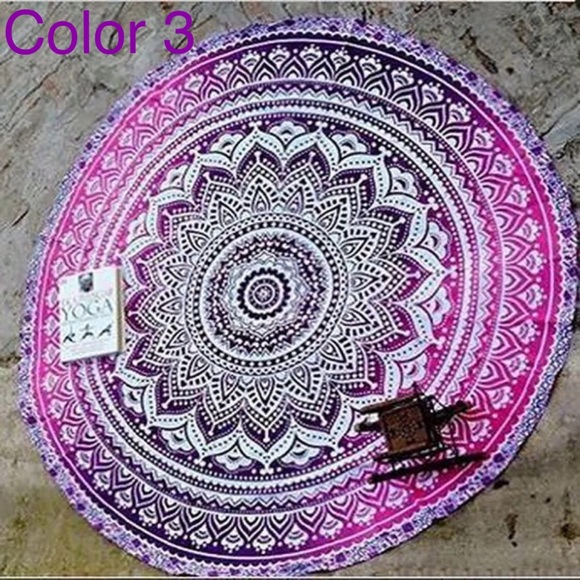 Round Bohemian Summer Circle Beach Sun Blanket NWT - Picture 4 of 8
