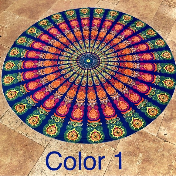 Round Bohemian Summer Circle Beach Sun Blanket NWT - Picture 2 of 8