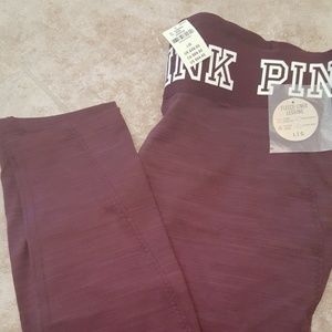Pink fleece leggings
