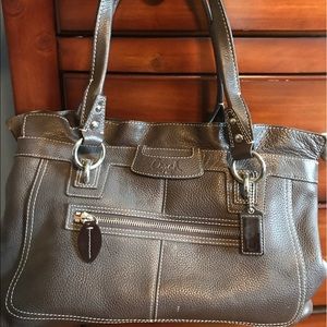 Brown leather Coach handbag
