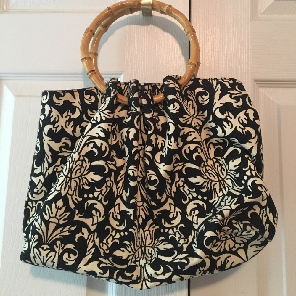 Banana Republic bamboo handled purse